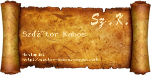 Szútor Kabos névjegykártya